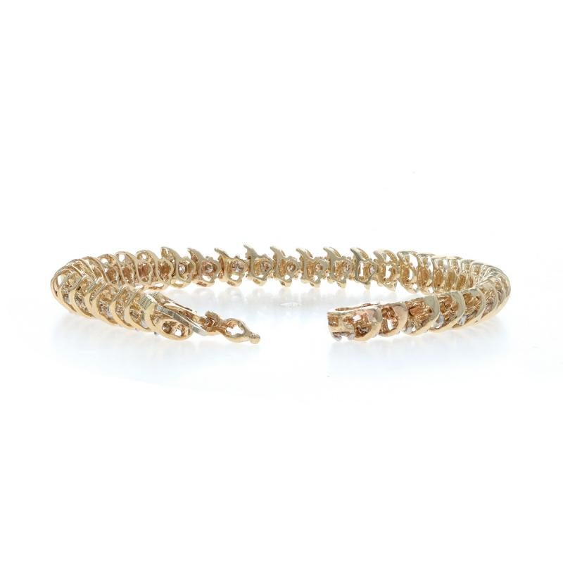 Bracelet de tennis en or jaune avec diamants - 14k Round Brilliant 3.00ctw en vente 1