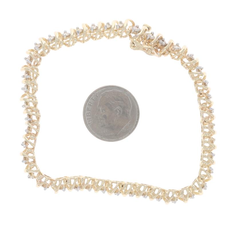 Bracelet de tennis en or jaune avec diamants - 14k Round Brilliant 3.00ctw en vente 2