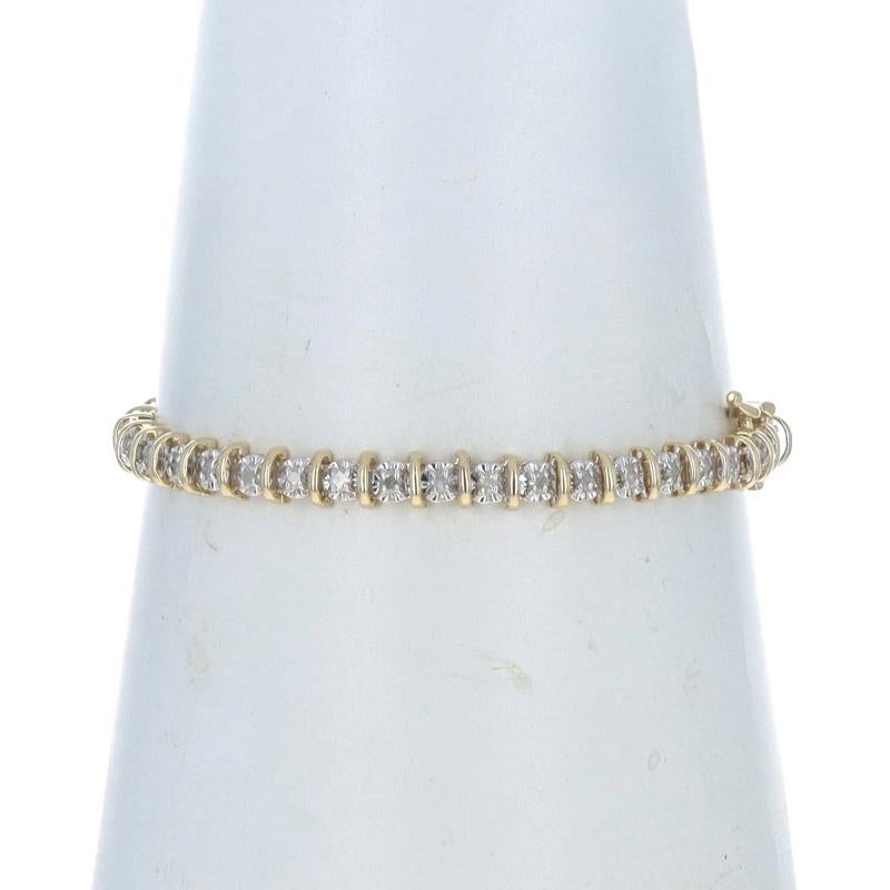 Gelbgold Diamant Tennis Link Armband 7