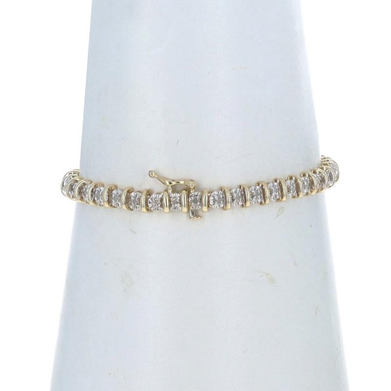 Gelbgold Diamant Tennis Link Armband 7
