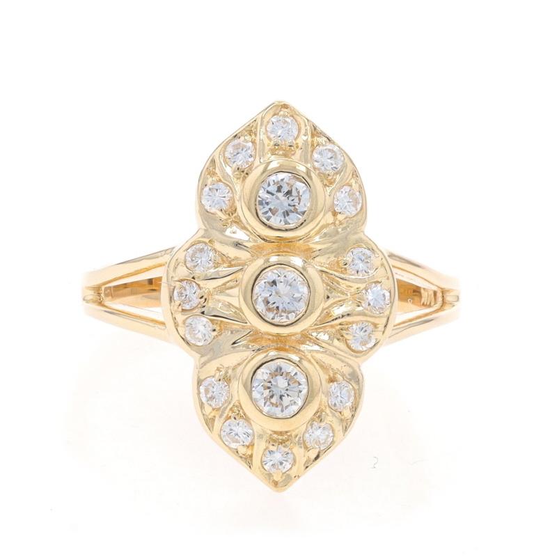 Taille : 5 1/2
Frais de taille : Up&Up 3 tailles pour $35 ou Down 1 1/2 tailles pour $35

Contenu du métal : Or jaune 14k

Informations sur les pierres

Diamants naturels
Carat(s) : .55ctw
Coupe : Brillant rond
Couleur : G - H
Clarté : VS1 -