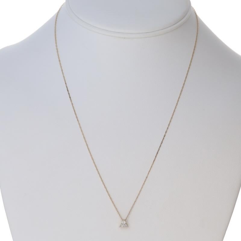 Gelbgold Diamant Drei-Stein-Cluster-Anhänger Halskette 18