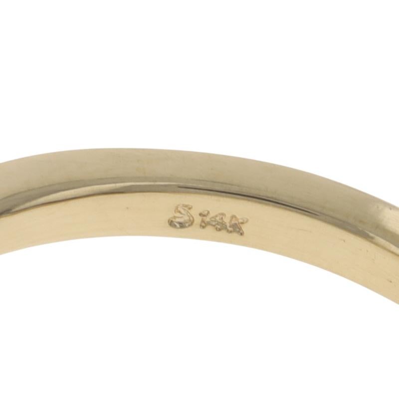 Anello di fidanzamento con tre pietre in oro giallo -14k Brilliante rotondo 1,52ctw GIA in vendita 2