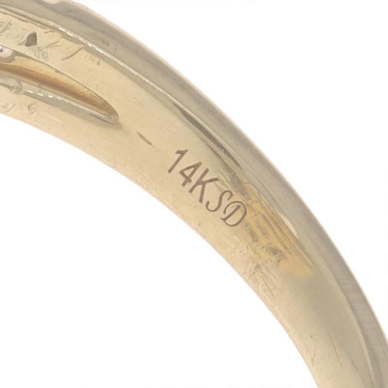 Bague de contournement à trois pierres en or jaune - 14k Radiant 1.33ctw en vente 2