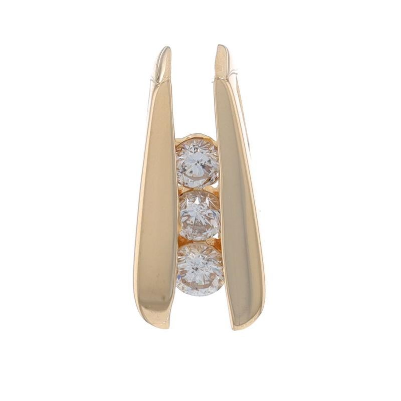 Metal Content: 14k Yellow Gold

Stone Information

Natural Diamonds
Carat(s): .50ctw
Cut: Round Brilliant
Color: Champagne Brown
Clarity: SI2 - I1

Total Carats: .50ctw

Style: Three-Stone Journey
Theme: Love

Measurements

Tall: 11/16