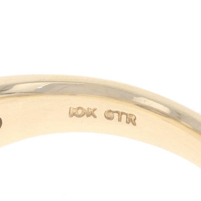 Yellow Gold Diamond Three-Stone Men's Ring 10k Rnd .25ctw Channel Wedding Band For Sale 1