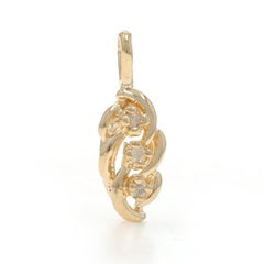Yellow Gold Diamond Three-Stone Pendant - 14k Single Cut