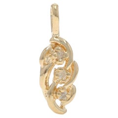 Yellow Gold Diamond Three-Stone Pendant - 14k Single Cut