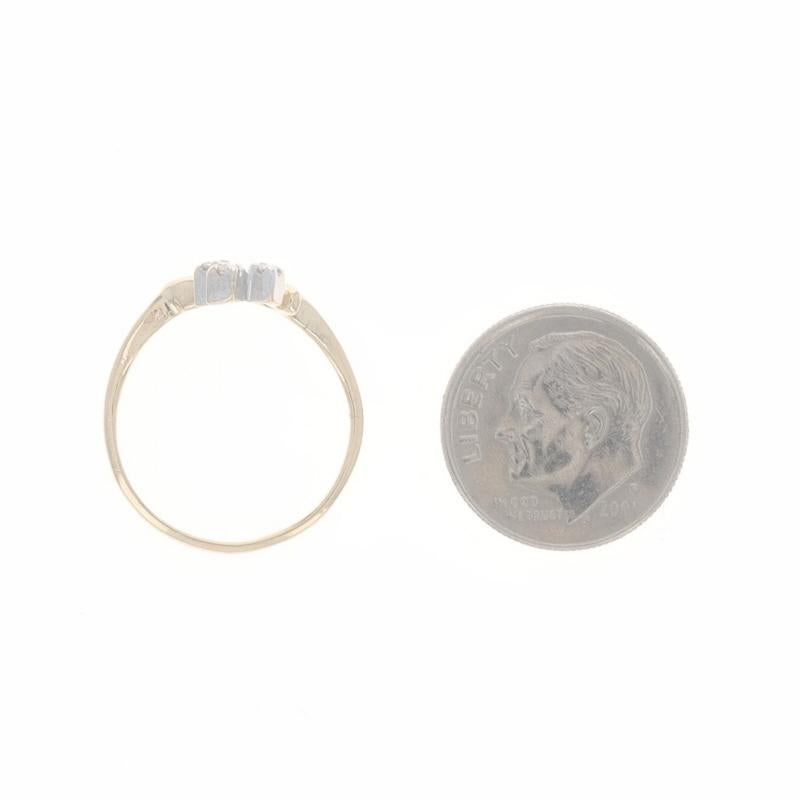 Gelbgold-Diamantring mit drei Steinen - 14k runder Brillantbandschleife mit Schleife 1
