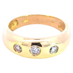 Yellow Gold Diamond Three Stone Ring