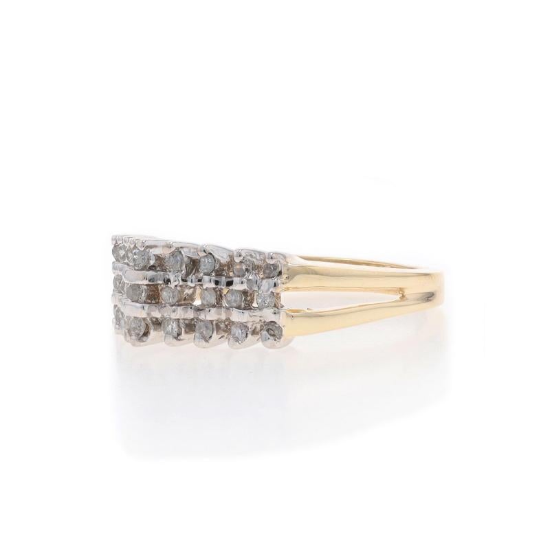 Women's Yellow Gold Diamond Tiered Cluster Band - 10k Single Cut .25ctw Ring For Sale