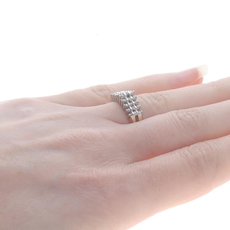 Yellow Gold Diamond Tiered Cluster Band - 10k Single Cut .25ctw Ring For Sale 1