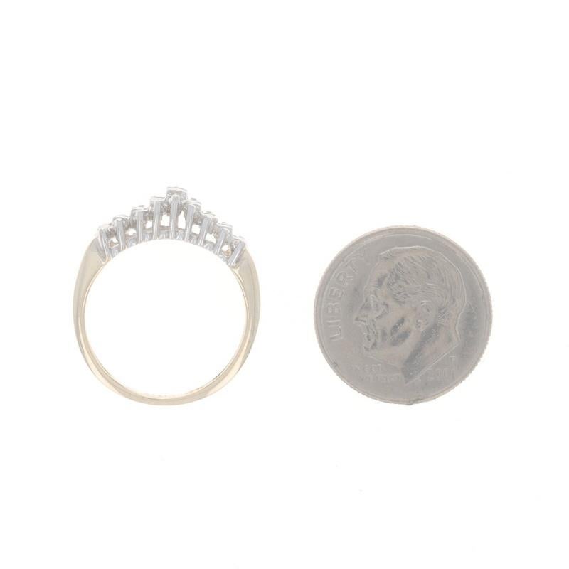 Yellow Gold Diamond Tiered Cluster Band - 10k Single Cut .25ctw Ring For Sale 2