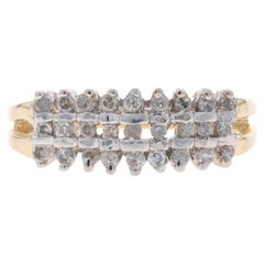 Anillo de oro amarillo con racimo de diamantes - Anillo 10k talla única .25ctw