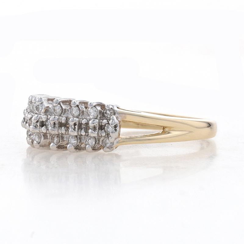 Gelbgold Diamond Tiered Cluster Band - 14k Runde Brillant .25ctw Ring (Rundschliff)