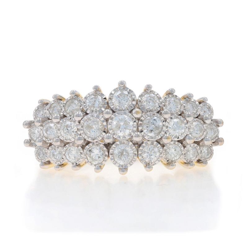 Size: 8
Sizing Fee: Up 1 size for $35 or Down 1 size for $35

Metal Content: 14k Yellow Gold & 14k White Gold

Stone Information

Natural Diamonds
Carat(s): 1.00ctw
Cut: Round Brilliant
Color: H - I
Clarity: I1 - I2

Total Carats: 1.00ctw

Style: