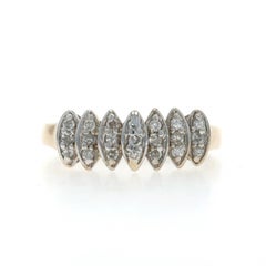 Yellow Gold Diamond Tiered Cluster Ring - 14k Single Cut .33ctw