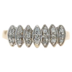 Yellow Gold Diamond Tiered Cluster Ring - 14k Single Cut .33ctw