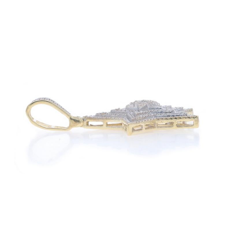 Taille simple Pendentif étoile en or jaune avec diamant - 10k .75ctw Celestial Bling