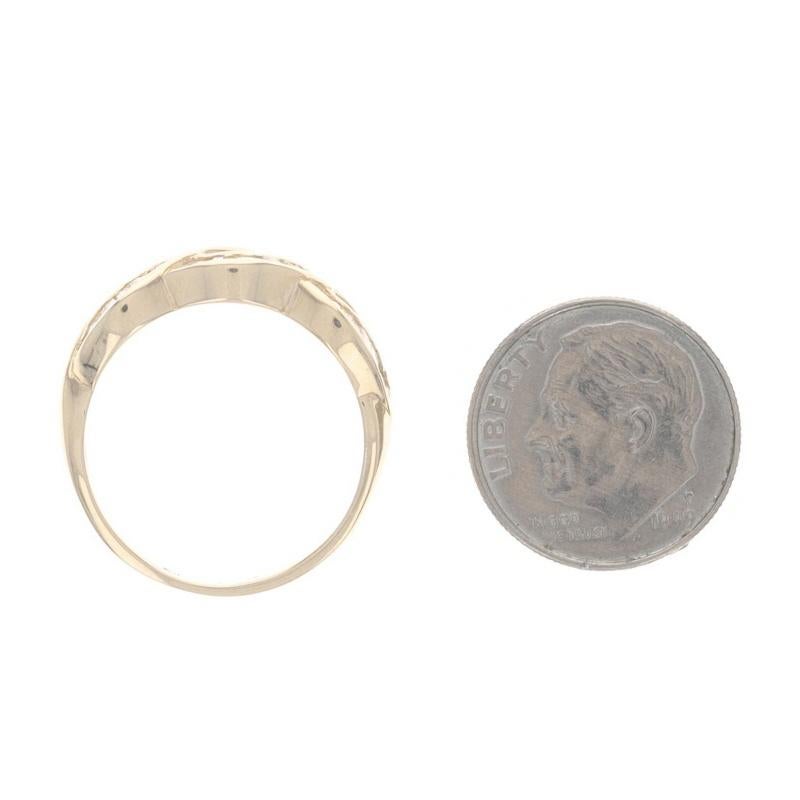 Bague torsadée en or jaune 14k baguette 1,00 ctw en vente 1