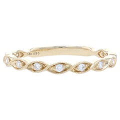 Gelbgold Diamant Twist Band 14k Runde Brillant .10ctw Milgrain Ehering