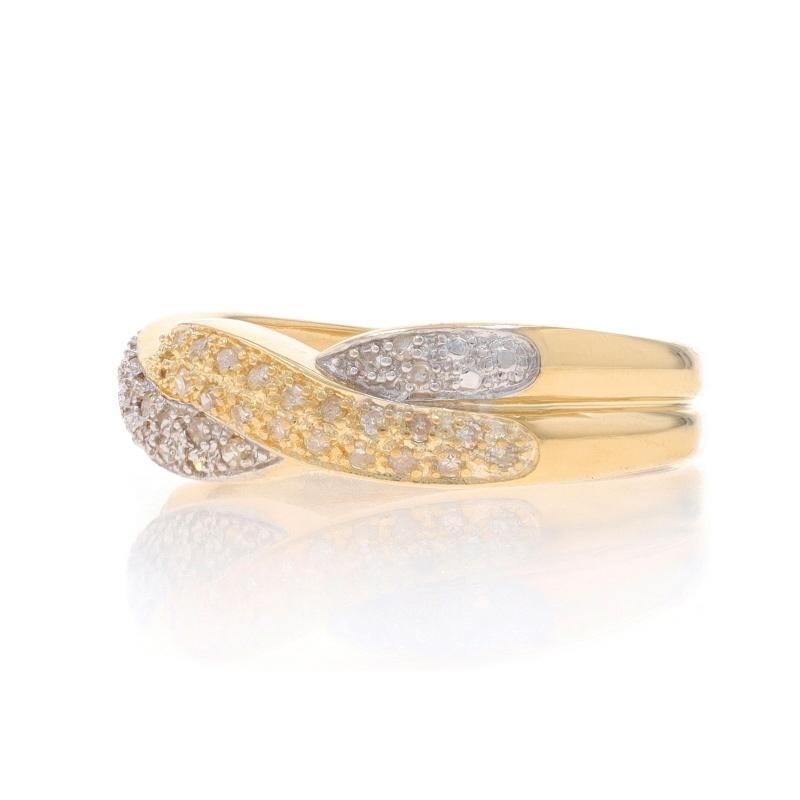 Women's Yellow Gold Diamond Twist Band - 14k Single Cut .25ctw Ring
