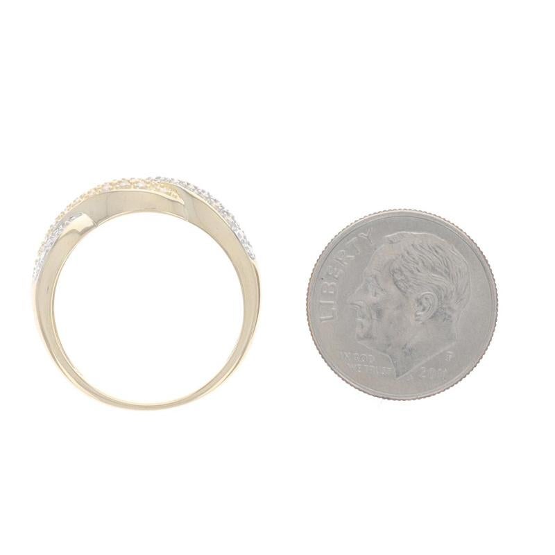 Yellow Gold Diamond Twist Band - 14k Single Cut .25ctw Ring 2