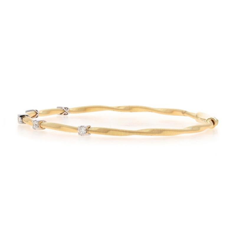 Gelbgold Diamant Twisted Station Armreif 7