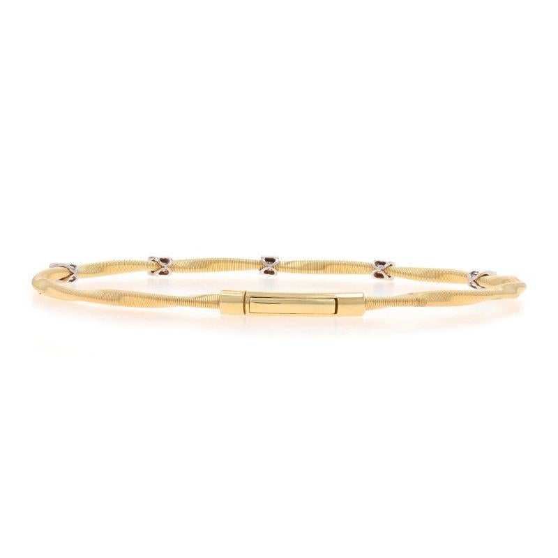 Gelbgold Diamant Twisted Station Armreif 7