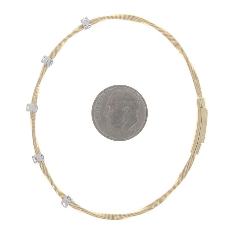 Gelbgold Diamant Twisted Station Armreif 7
