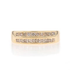 Yellow Gold Diamond Two-Row Band 14k Round Brilliant .36ctw Channel Set Ring