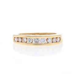 Yellow Gold Diamond Unisex Wedding Band - 14k Round .47ctw Channel Set Ring