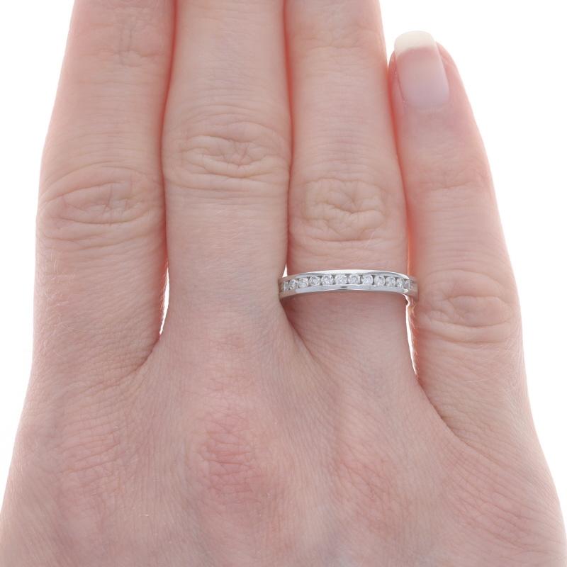 Round Cut Yellow Gold Diamond Unisex Wedding Band - 14k Round .47ctw Channel Set Ring For Sale