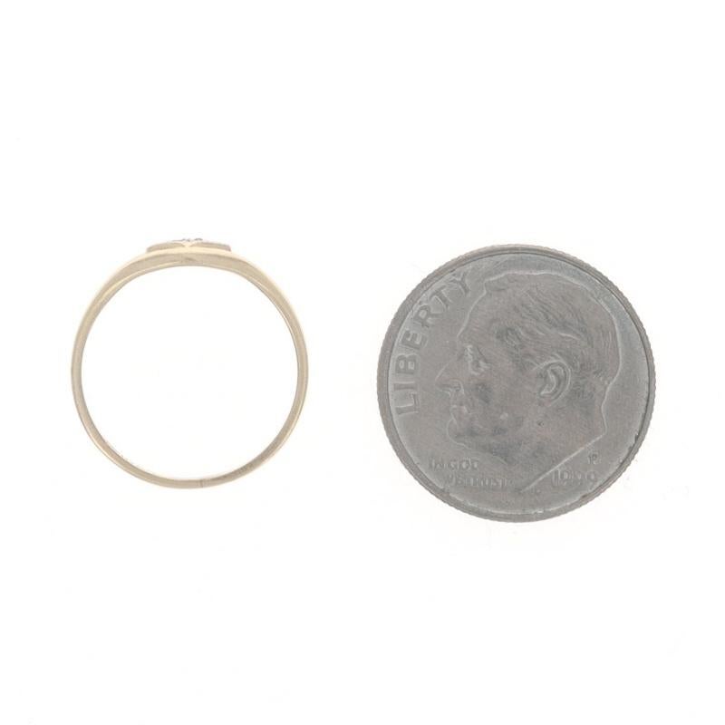 Gelbgold Diamant Vintage Kinderring 10k Single Milgrain Keepsake (Einfacher Schliff) im Angebot