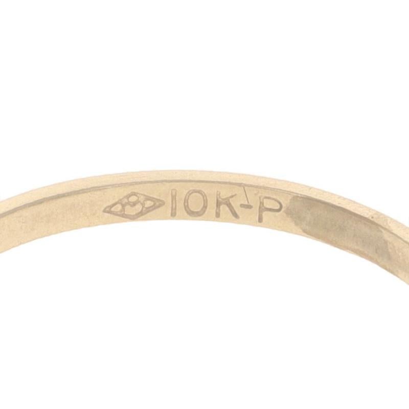 Gelbgold Diamant Vintage Kinderring 10k Single Milgrain Keepsake im Zustand �„Hervorragend“ im Angebot in Greensboro, NC