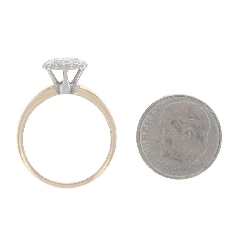 Anillo de Compromiso de Oro Amarillo Diamante Vintage 14k Brillante Redondo .51ctw Halo en venta 1