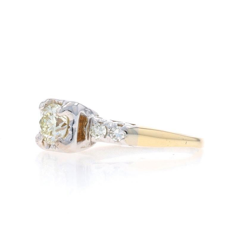 Bague de fiançailles en or jaune avec diamant vintage - 14k Round Brilliant .62ctw Excellent état - En vente à Greensboro, NC