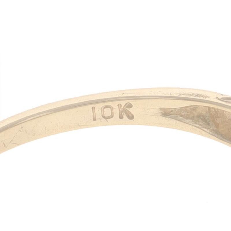 Gelbgold Diamant Vintage Herz Solitär Ring - 10k Runde Brillant Liebe im Angebot 2