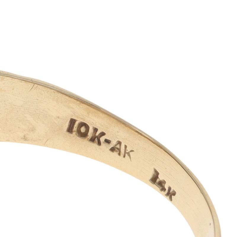 Gelbgold Diamant Vintage Herrenring - 10k 14k Rund Brillant im Angebot 2