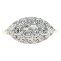 Gelbgold Diamant Vintage Ring - 10k Single Three-Stone