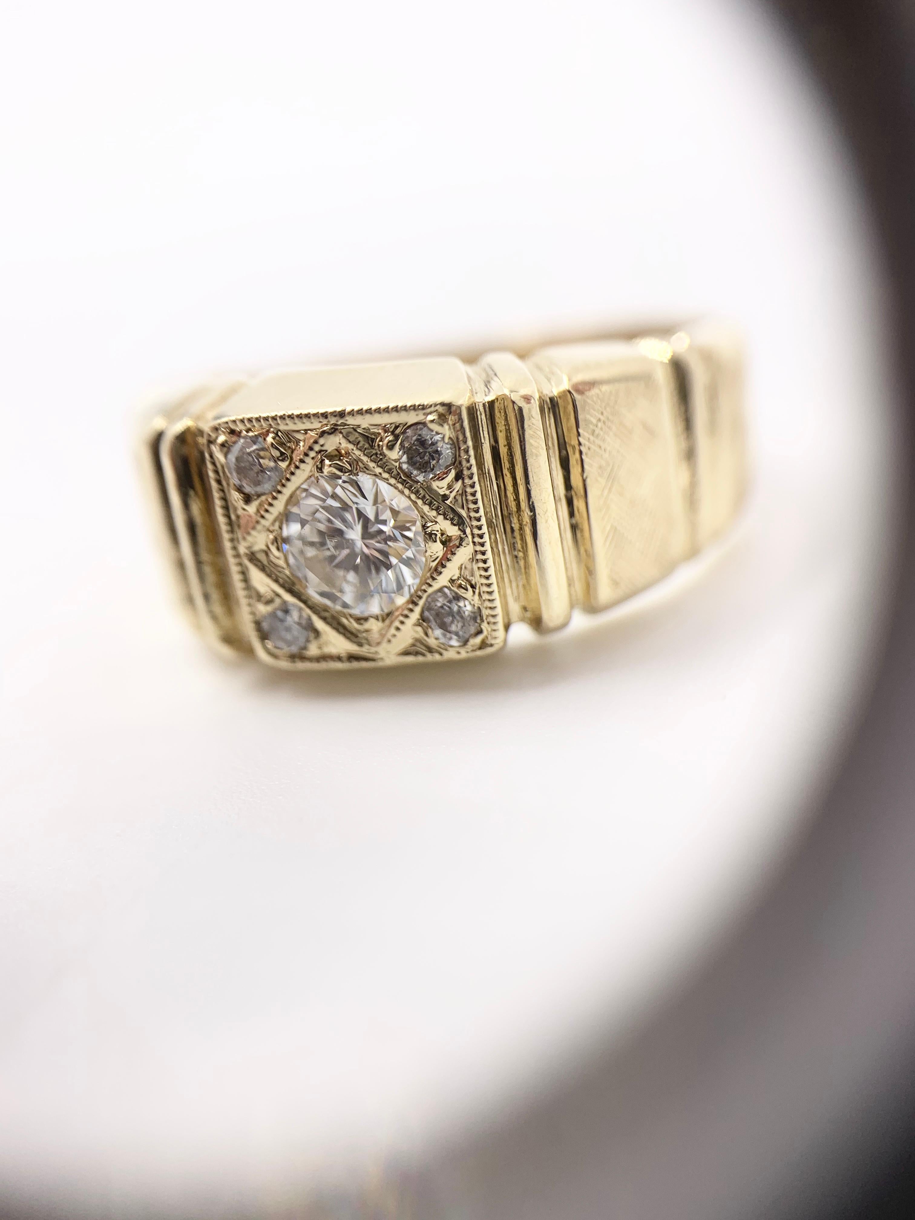 Yellow Gold Diamond Vintage Ring For Sale 5