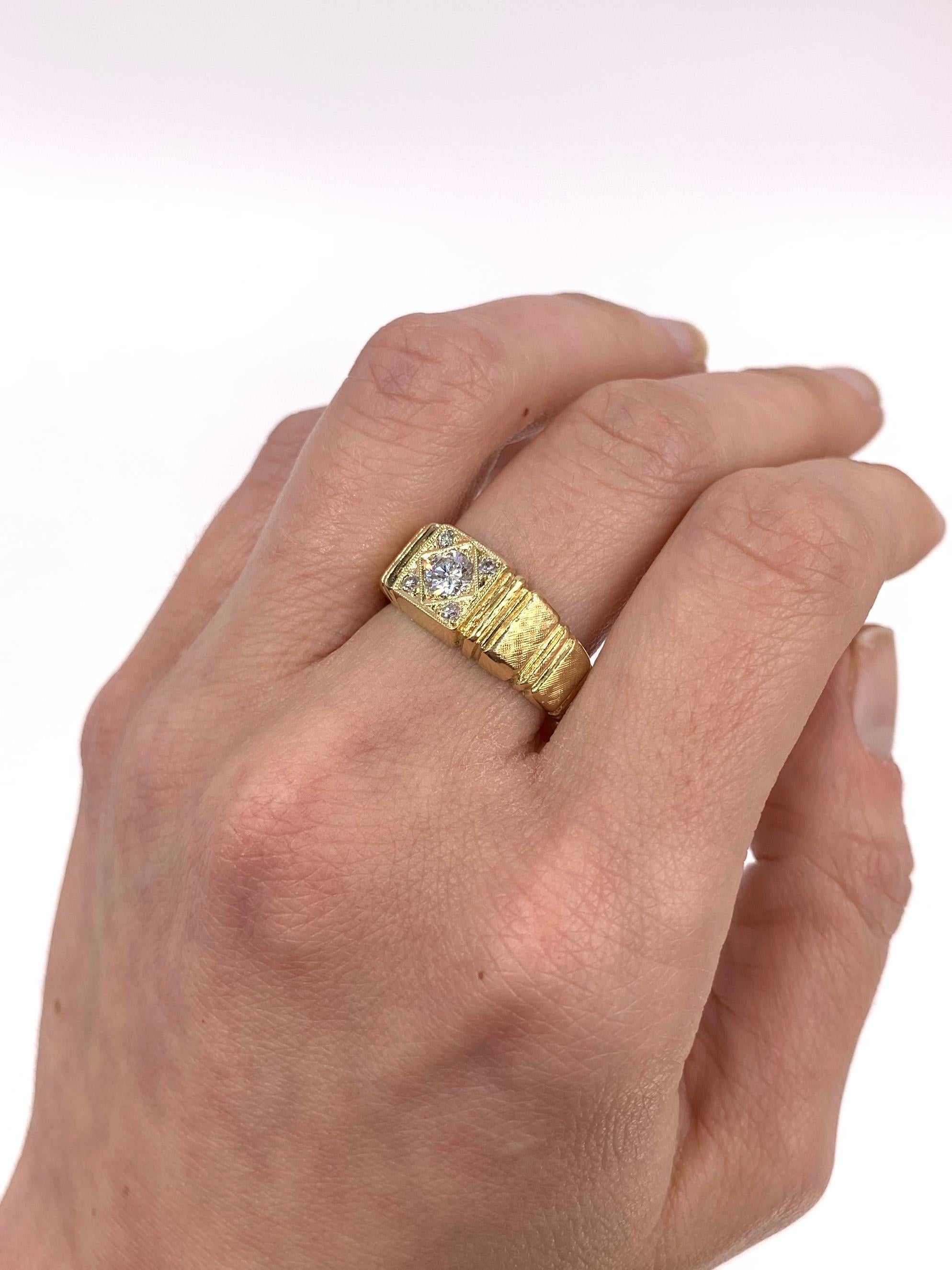 Yellow Gold Diamond Vintage Ring For Sale 2