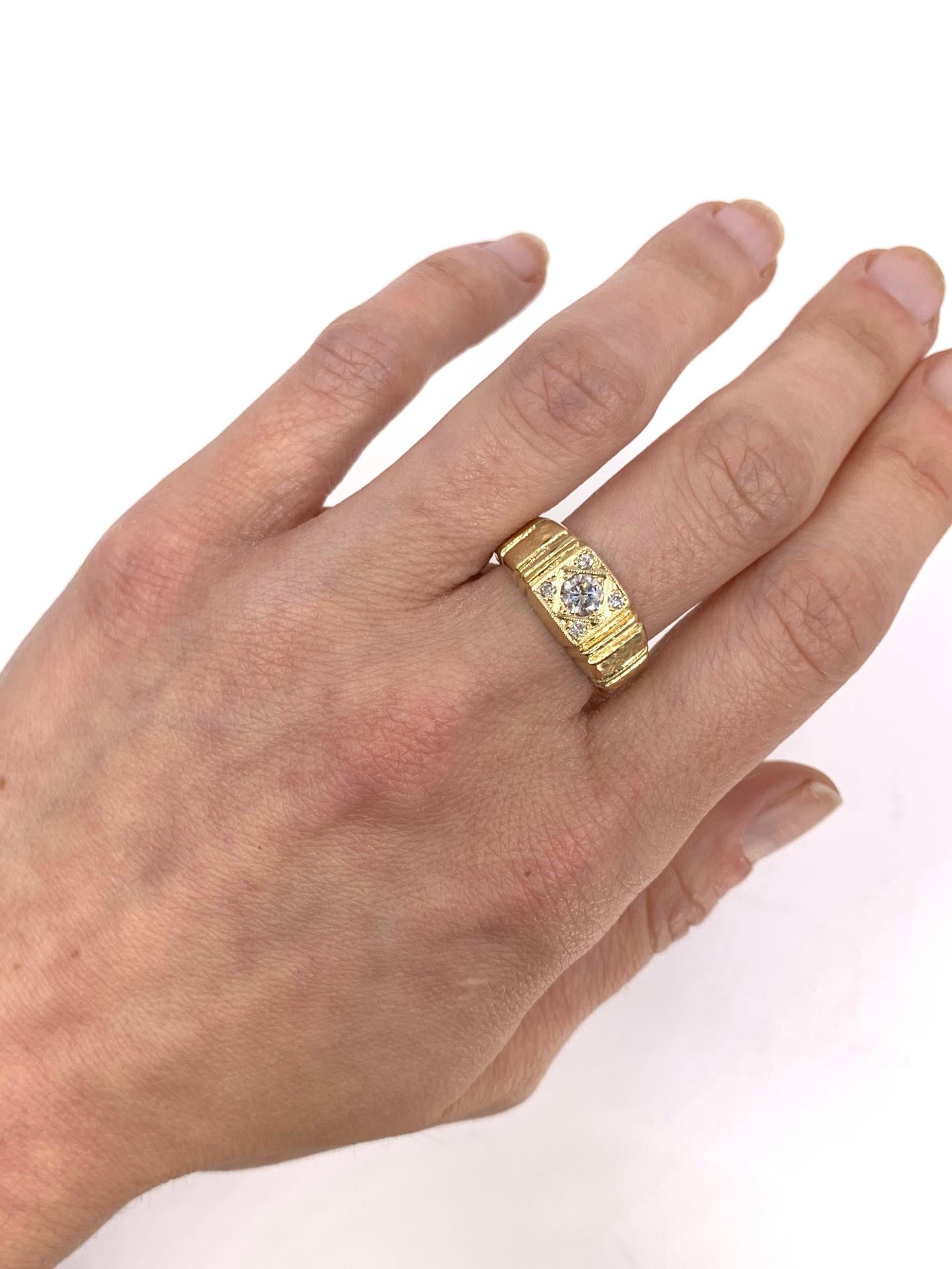Yellow Gold Diamond Vintage Ring For Sale 3