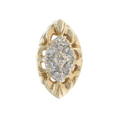 Yellow Gold Diamond Vintage Slide Bracelet Charm - 10k Single Cut