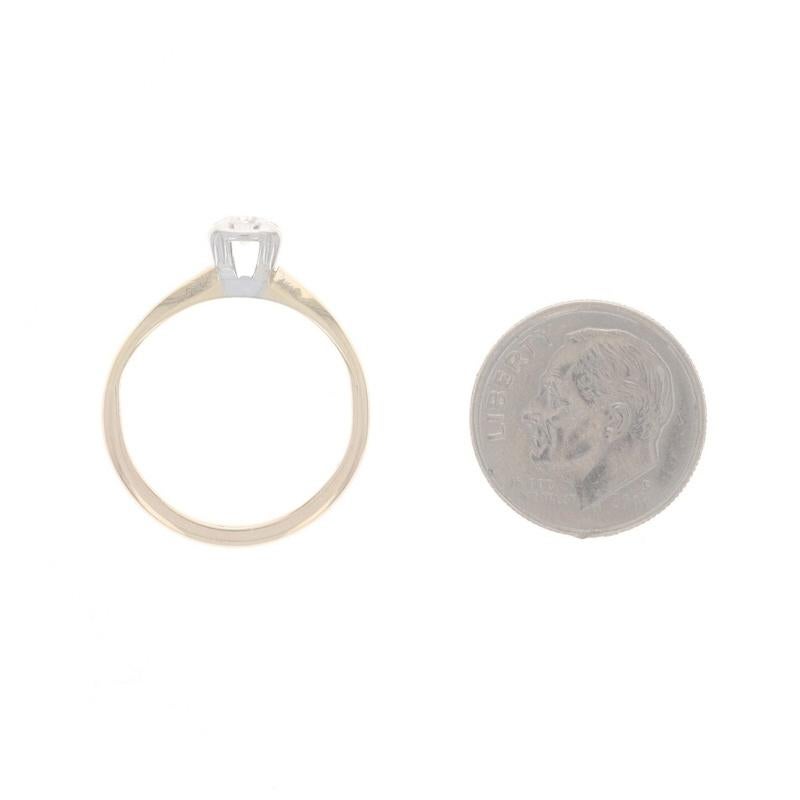 Anello di fidanzamento solitario d'epoca con diamante in oro giallo 14k a brillante rotondo .22ct in vendita 1