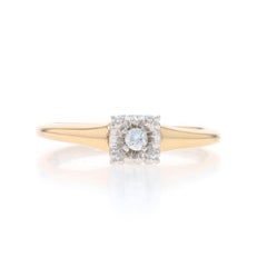 Yellow Gold Diamond Vintage Solitaire Engagement Ring - 14k Round Promise