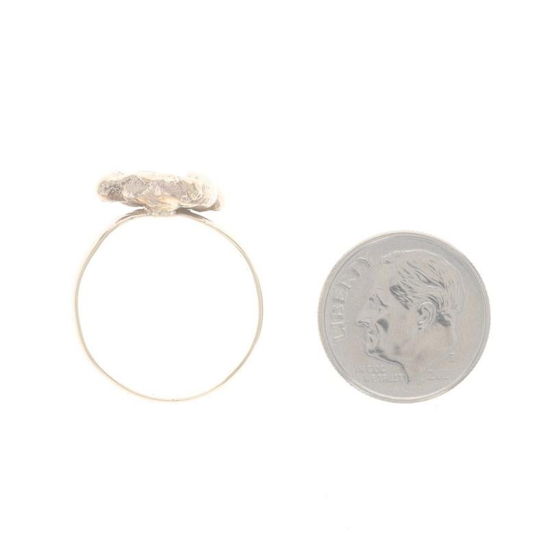 Vintage Solitär-Ring aus Gelbgold mit Diamant im Einzelschliff - 9k Single Cut Blumenblüte im Angebot 1