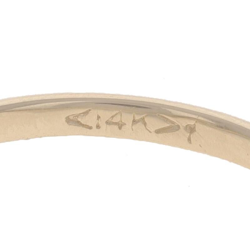 Yellow Gold Diamond Vintage Three-Stone Bypass Ring 14k European.22ctw Bezel Set For Sale 2