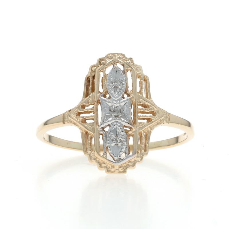 Bague à trois pierres en or jaune avec diamants - 10k Single 3.00