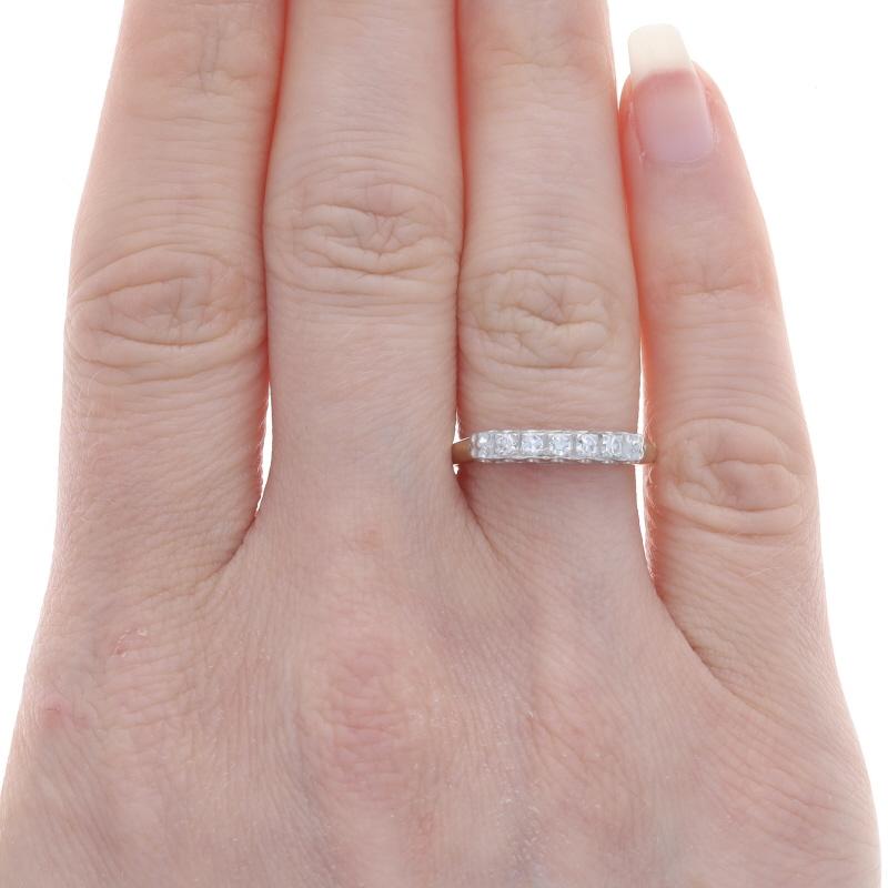 Single Cut Yellow Gold Diamond Vintage Wedding Band - 14k Single .15ctw Five-Stone Ring